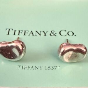 Tiffany & Co. Silver Elsa Peretti Bean Stud Earrings